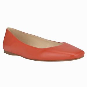 Nine West Alena Square-Toe Flats - Orange - Ireland (MR8120567)